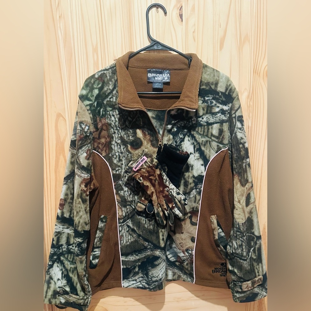 Mossy Oak Break-Up Infinity Camouflage with Pink Fleece & Gloves Misses XXL